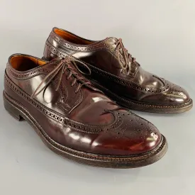 ALDEN Size 10 Color 8 Perforated Cordovan Leather Wingtip Lace-Up Shoes