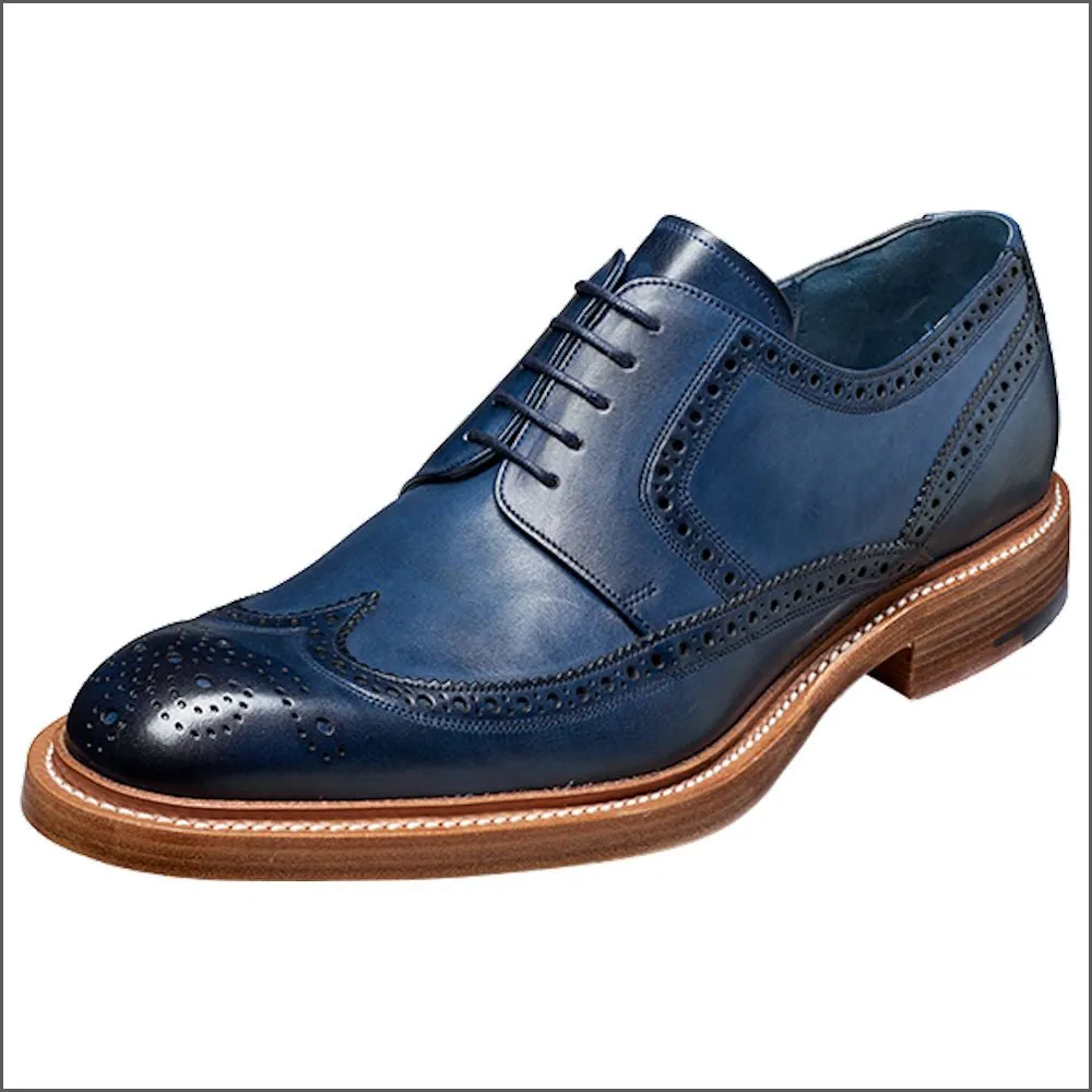 Barker Bailey Navy Hand Painted Derby Wingtip Brogue@