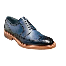 Barker Bailey Navy Hand Painted Derby Wingtip Brogue@