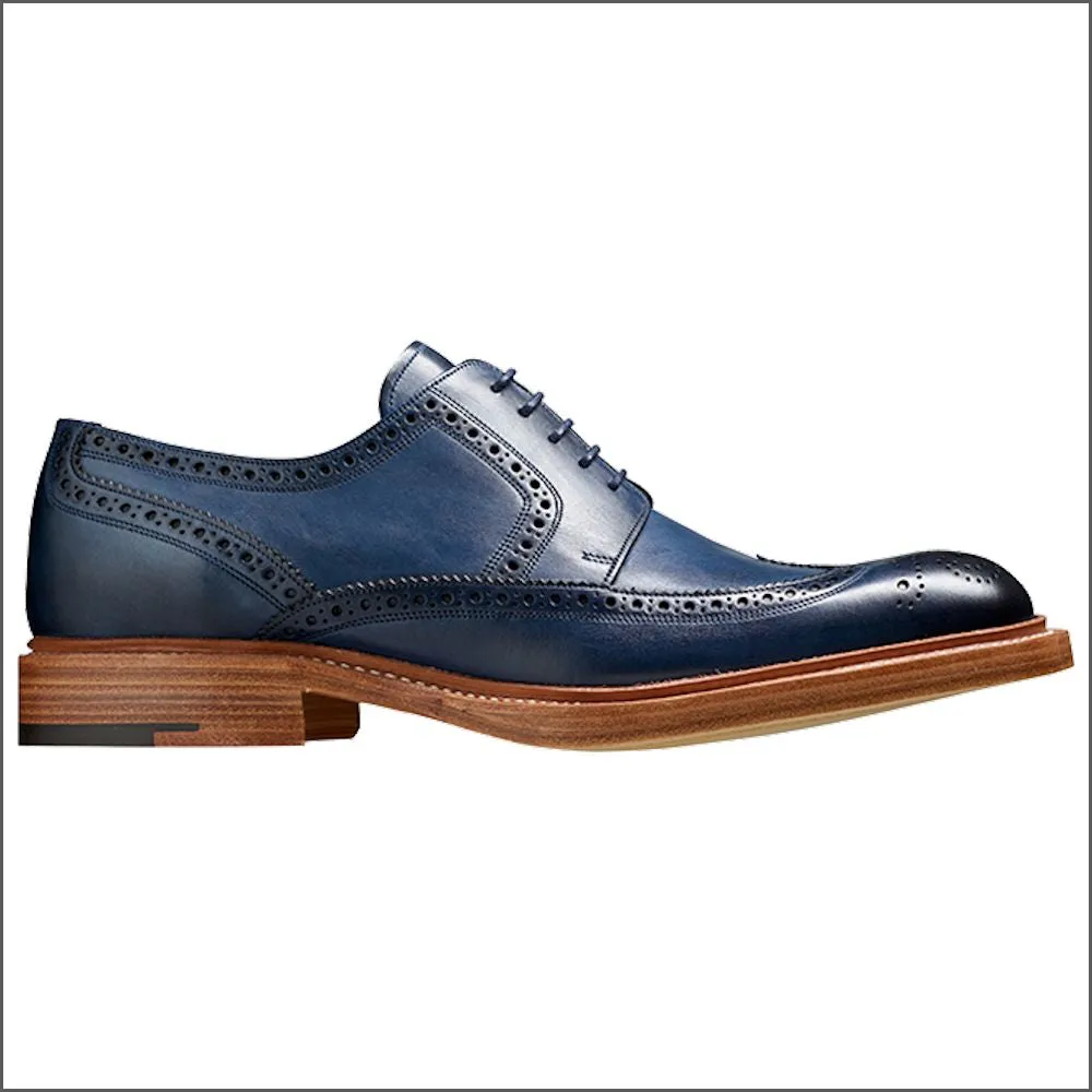 Barker Bailey Navy Hand Painted Derby Wingtip Brogue@