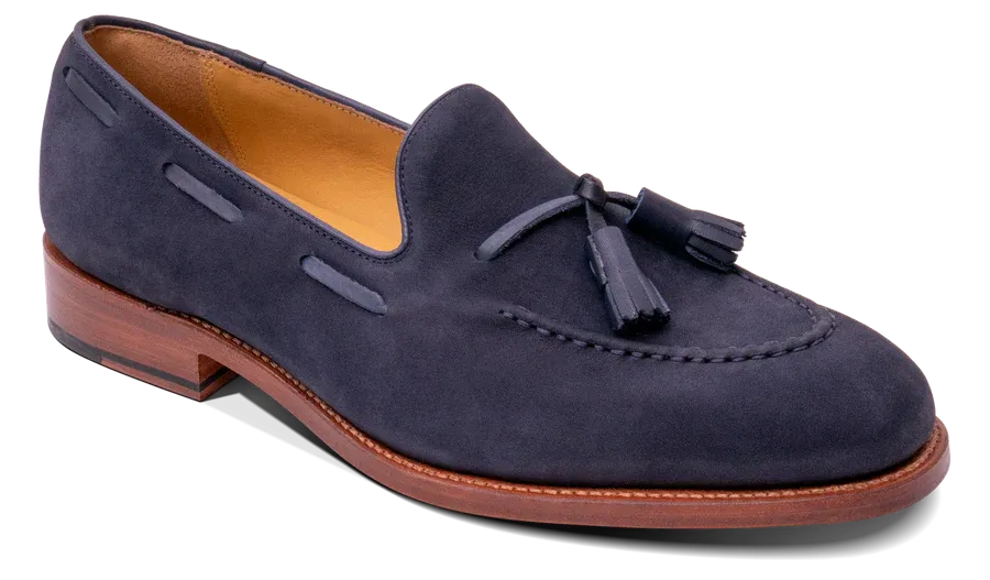 Barker Navy Nubuck Slip On Shoe