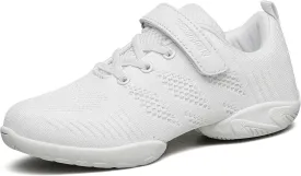 BAXINIER Girls White Cheerleading Dance Shoes Breathable Youth Cheer Competition Sneakers Athletic Training Tennis Shoes