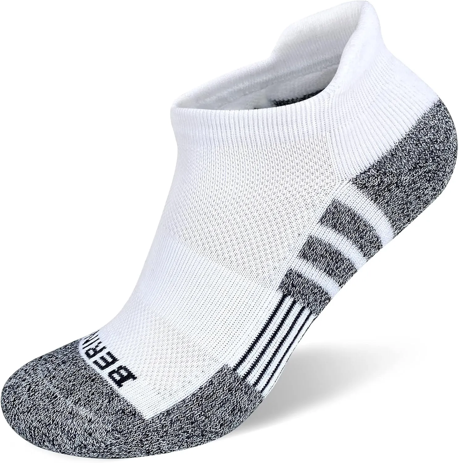 BERING Kids' Athletic Cushion Ankle Socks 6 Pairs Low Cut Heel Tab for Youth Big Boys Girls
