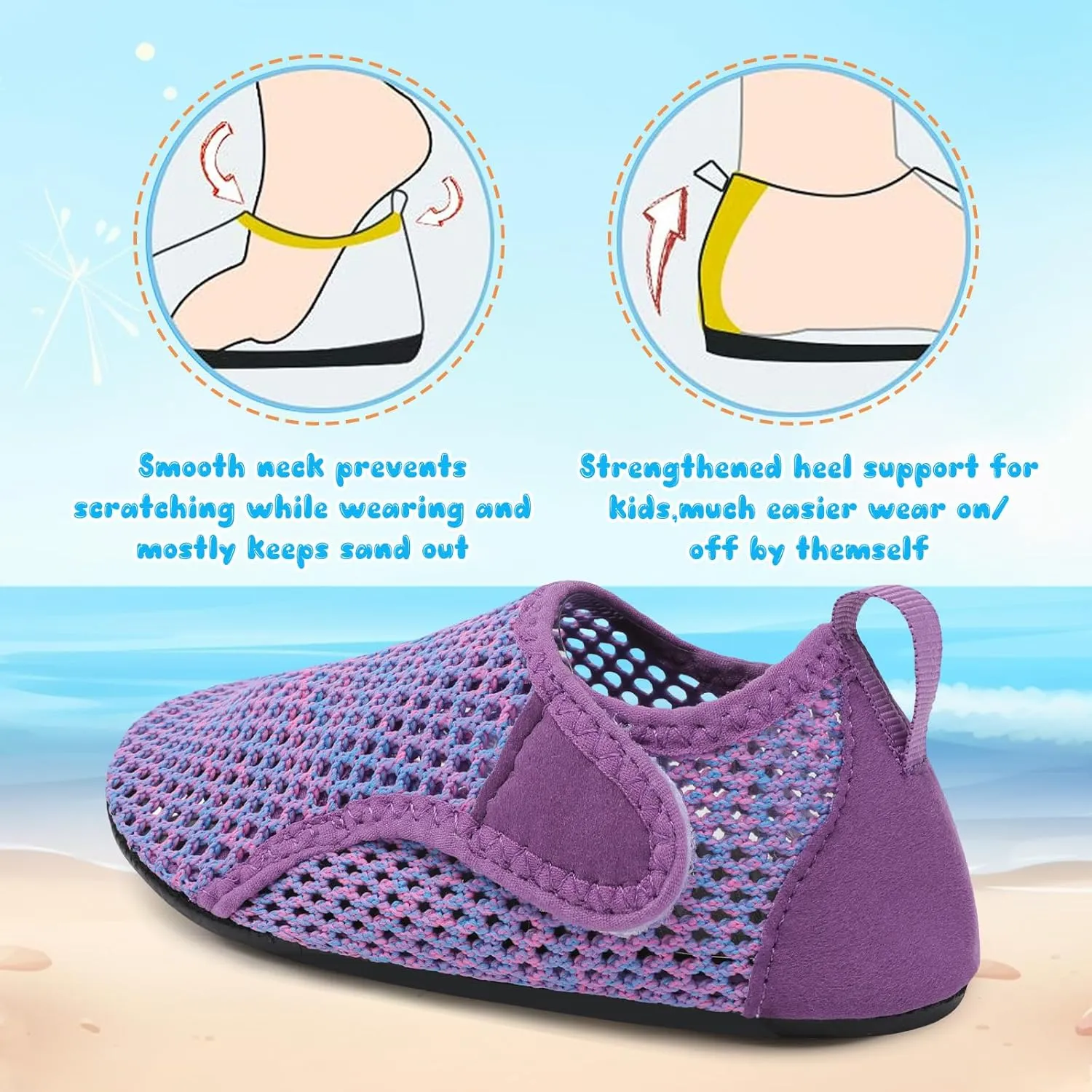 Besroad Kids Water Shoes Girls Boys Quick Dry Aqua Socks Barefoot Non Slip Beach Swim Surf Shoes