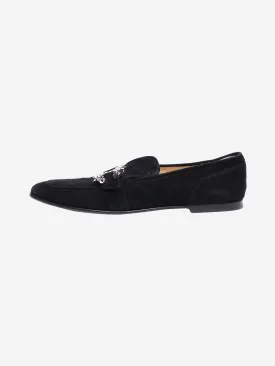 Black suede bejewelled loafers - size EU 37.5