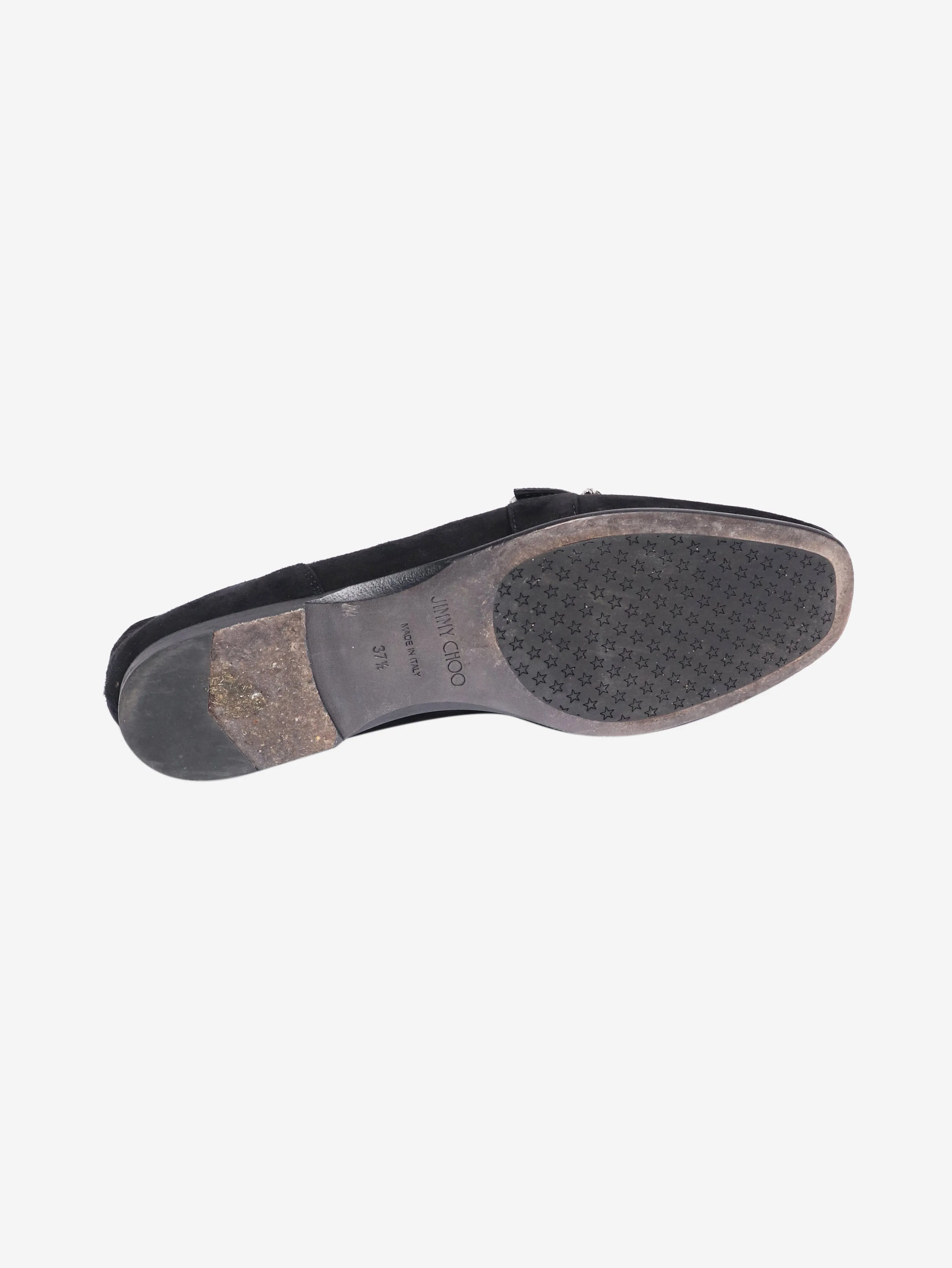Black suede bejewelled loafers - size EU 37.5