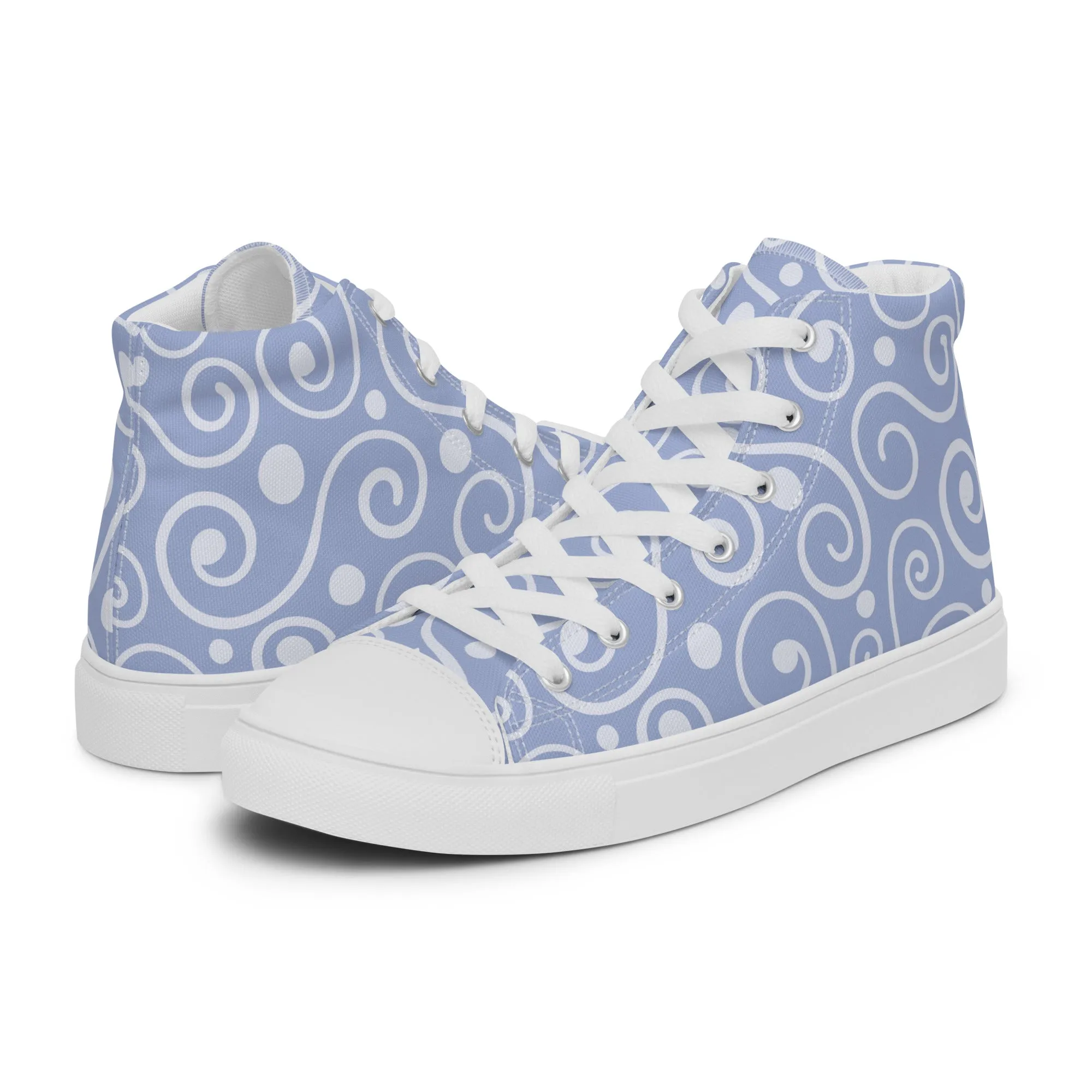 Blue Abstract Art Women’s high top canvas shoes