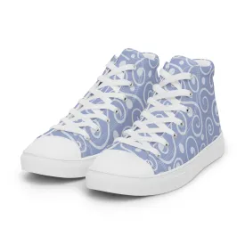 Blue Abstract Art Women’s high top canvas shoes
