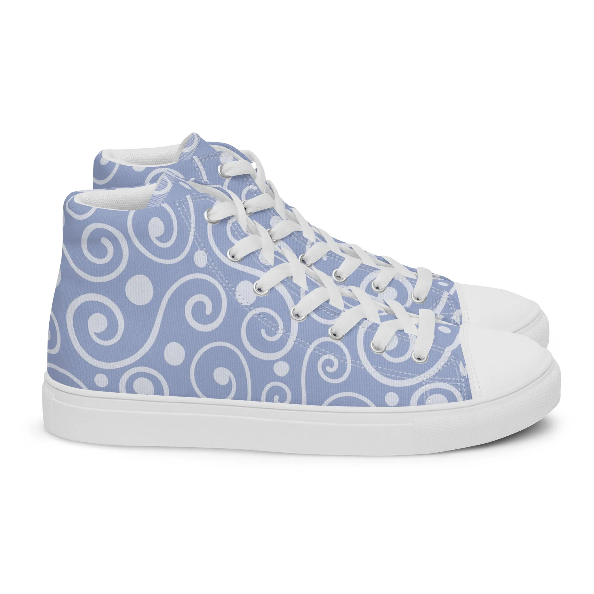 Blue Abstract Art Women’s high top canvas shoes