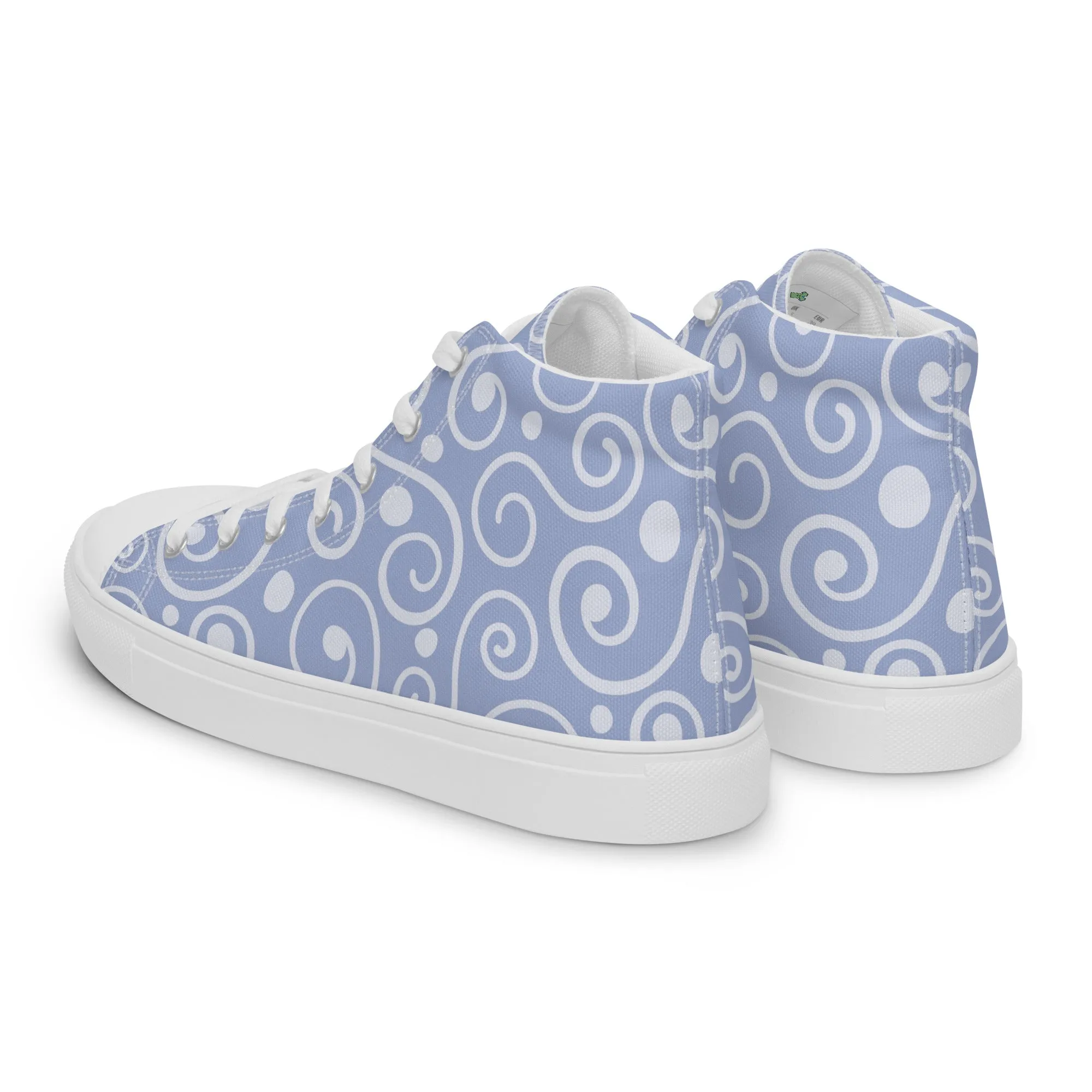 Blue Abstract Art Women’s high top canvas shoes