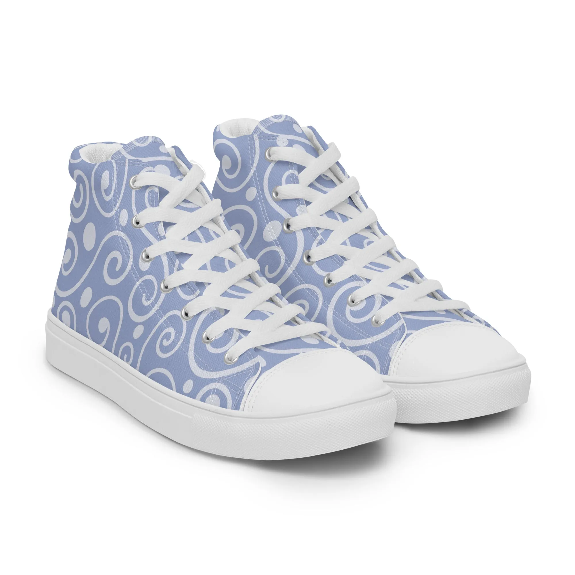 Blue Abstract Art Women’s high top canvas shoes