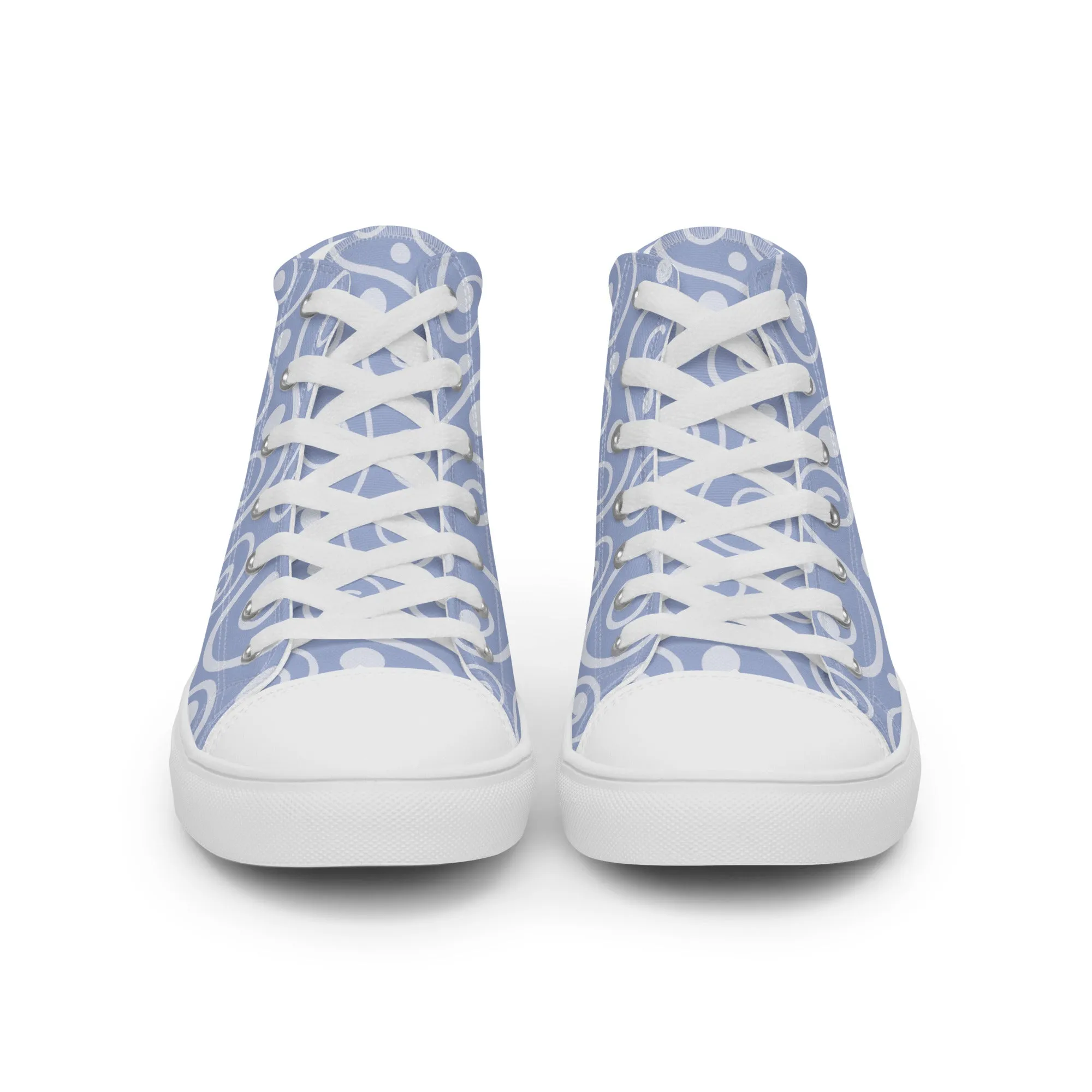 Blue Abstract Art Women’s high top canvas shoes
