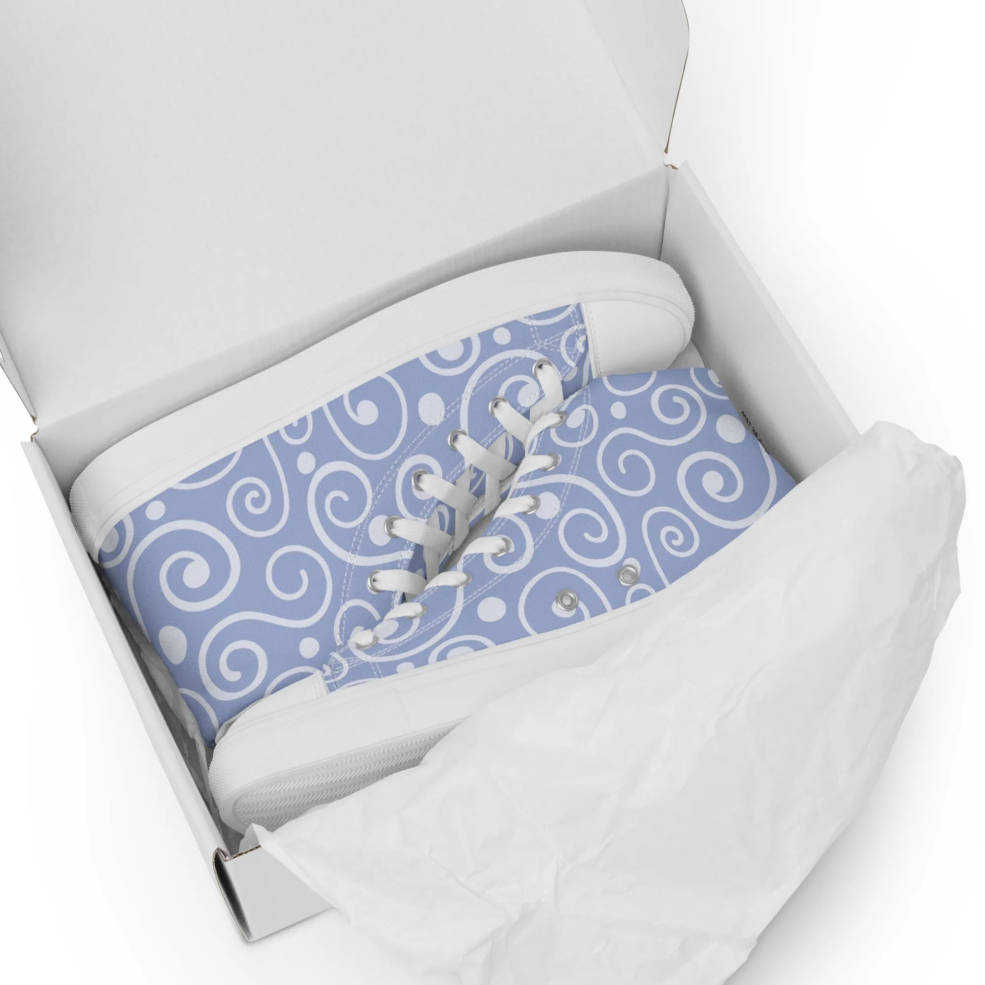 Blue Abstract Art Women’s high top canvas shoes
