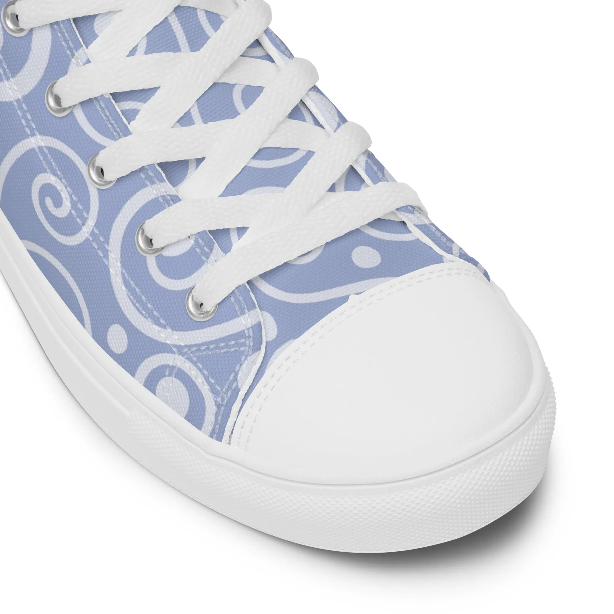 Blue Abstract Art Women’s high top canvas shoes