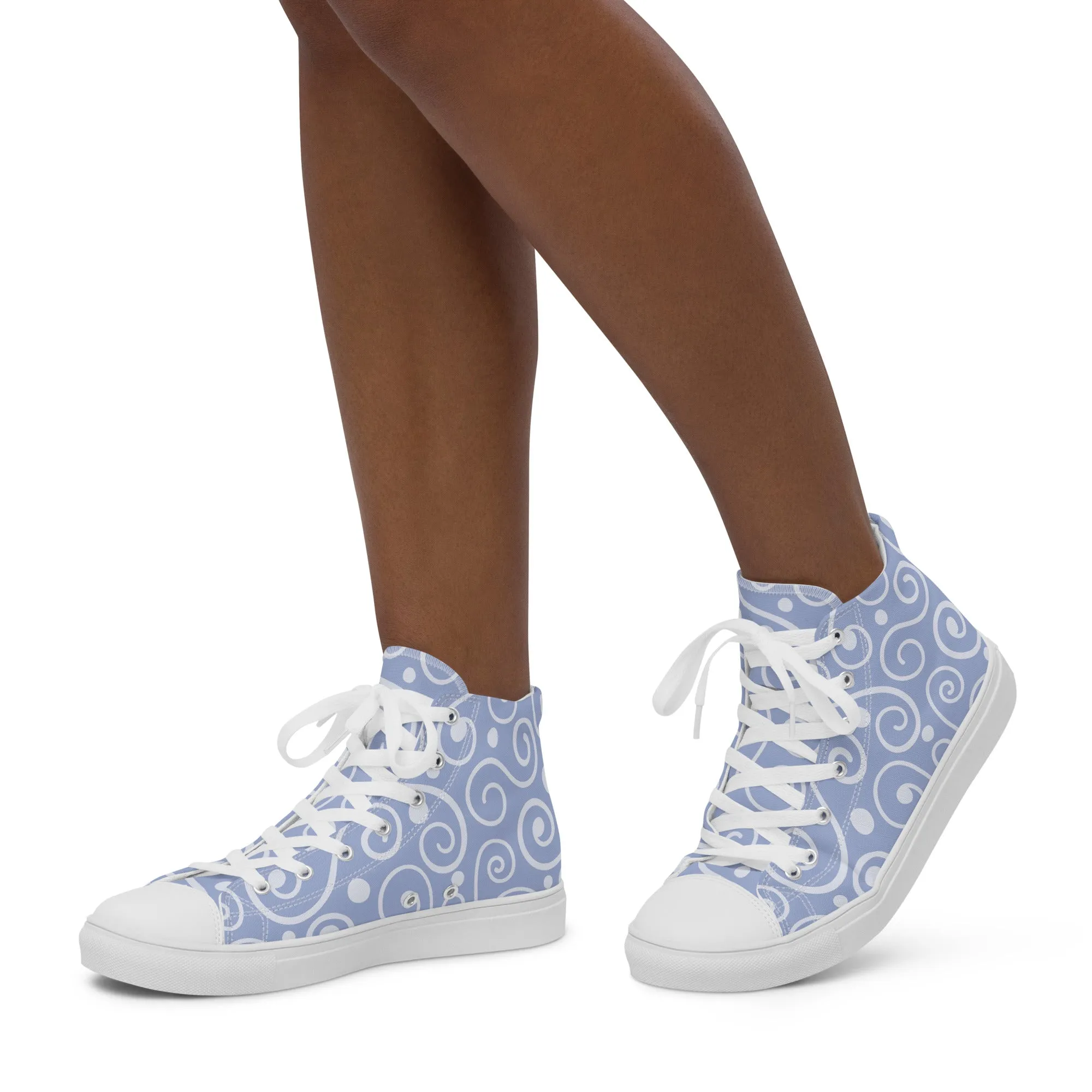 Blue Abstract Art Women’s high top canvas shoes