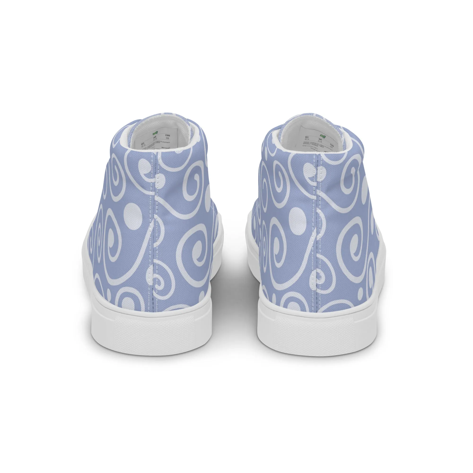 Blue Abstract Art Women’s high top canvas shoes