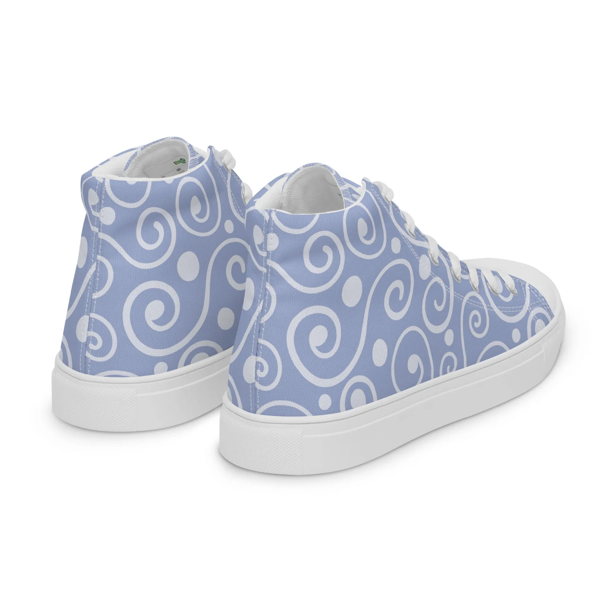 Blue Abstract Art Women’s high top canvas shoes