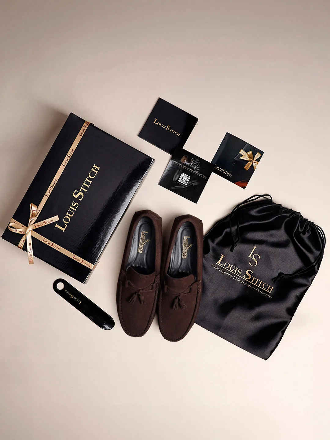Brunette Brown Handmade Italian Suede Leather Penny Tassel Loafers