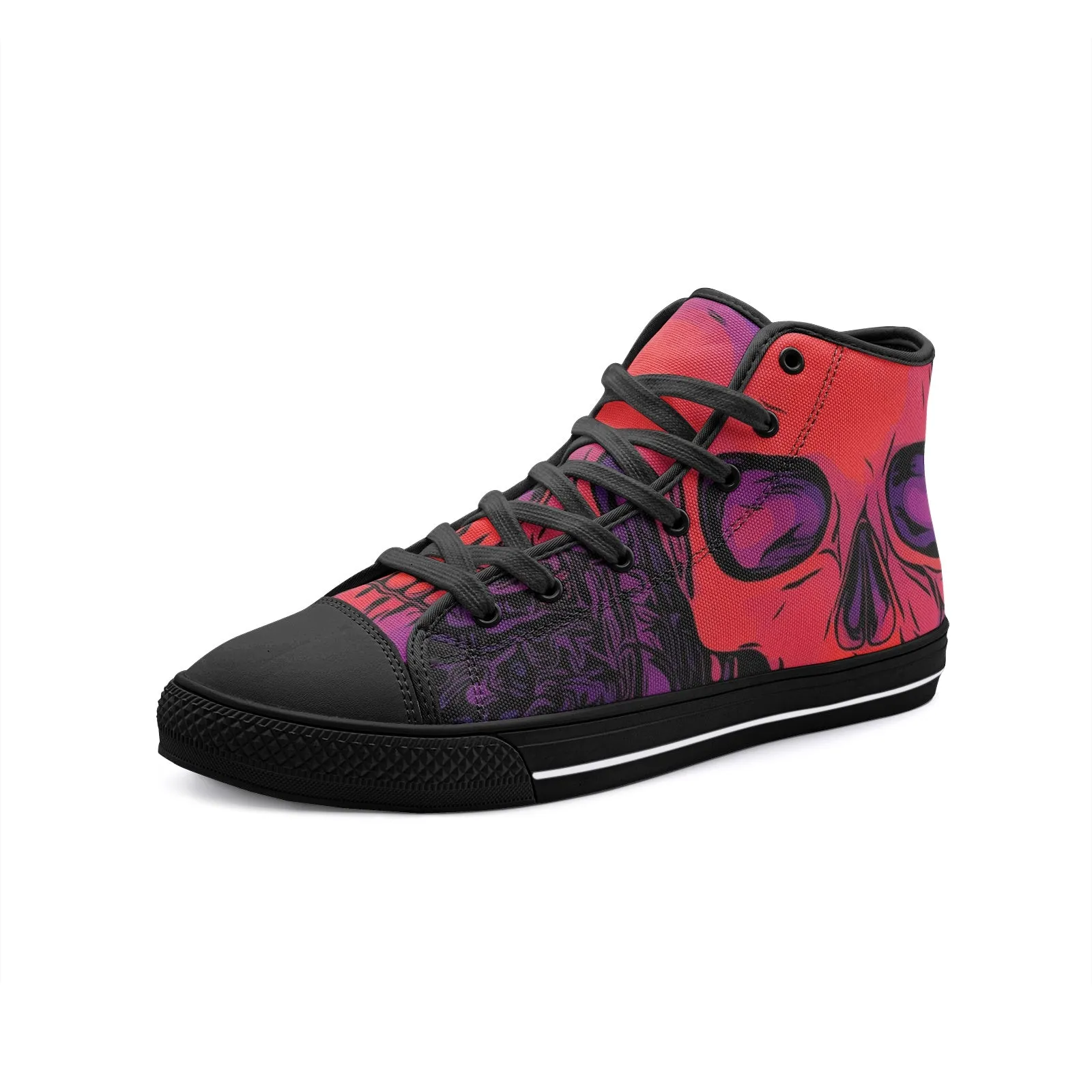 Death Skull Unisex High Top Canvas Shoes