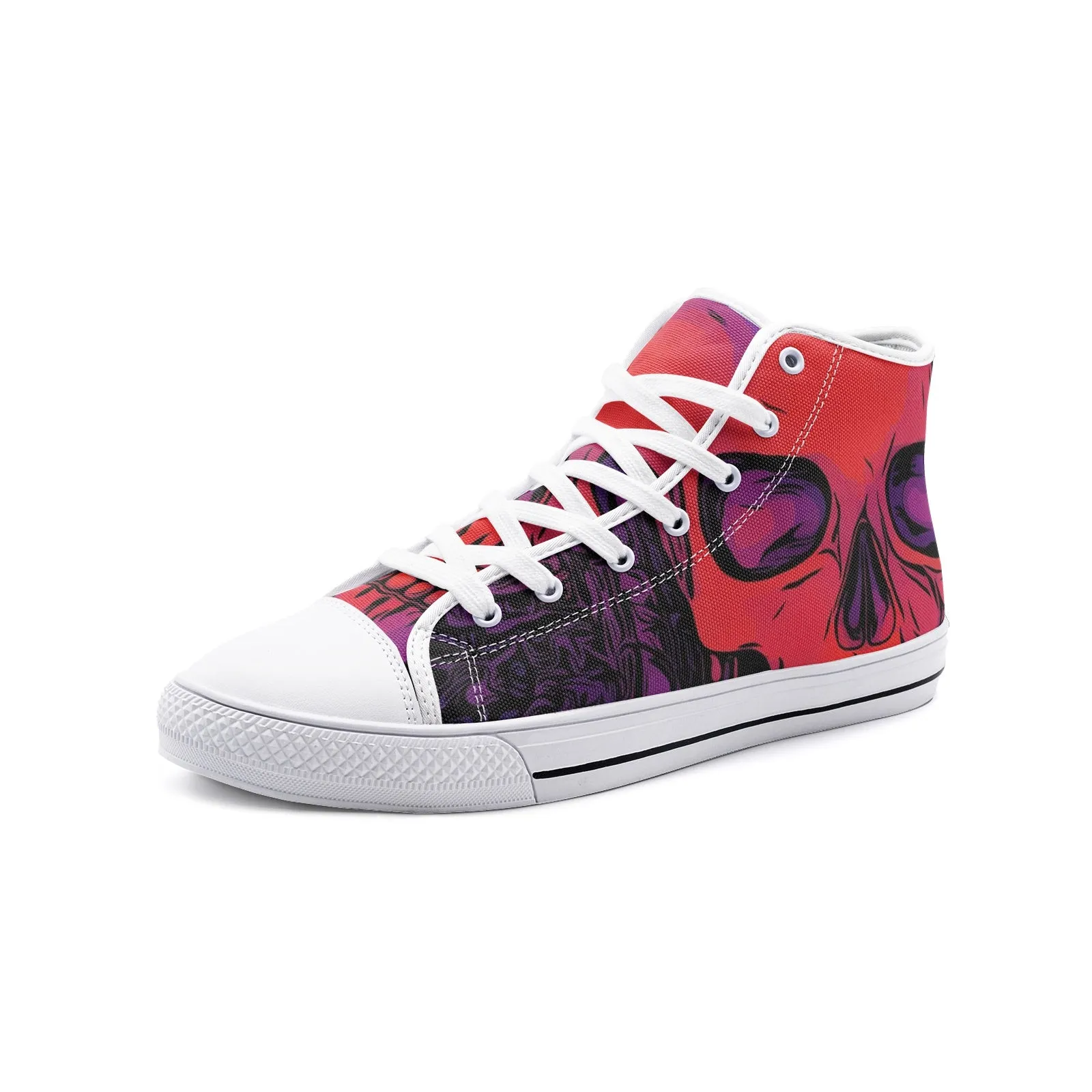 Death Skull Unisex High Top Canvas Shoes