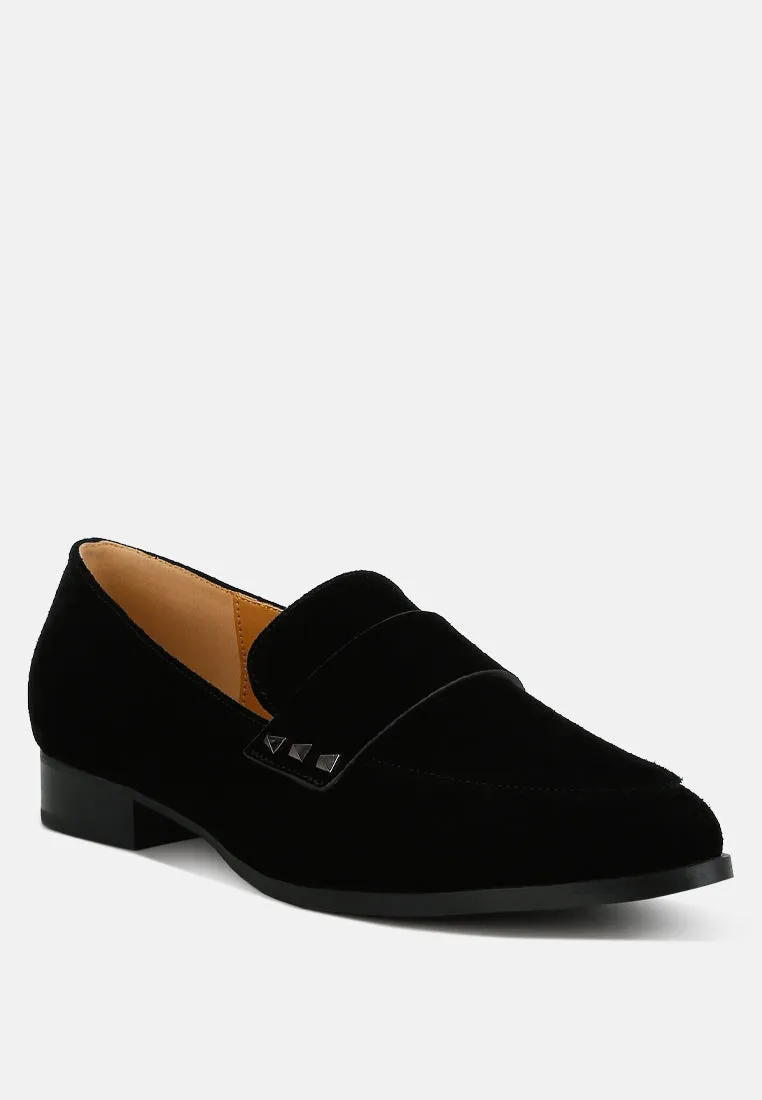 Durance Studded Genuine Suede Loafers
