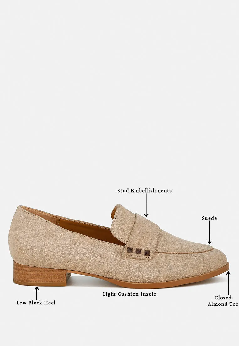 Durance Studded Genuine Suede Loafers