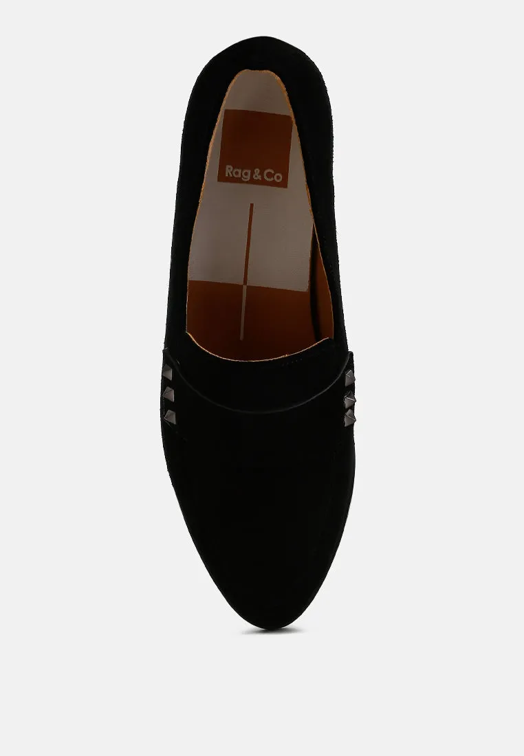 Durance Studded Genuine Suede Loafers