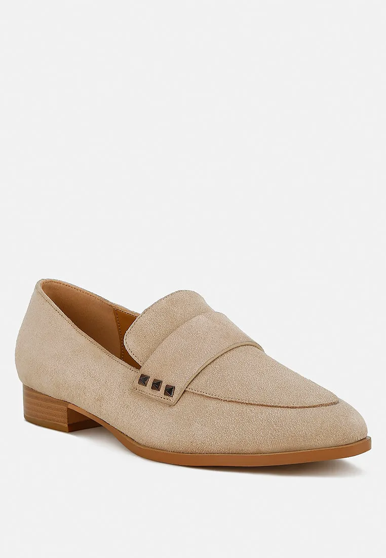 Durance Studded Genuine Suede Loafers