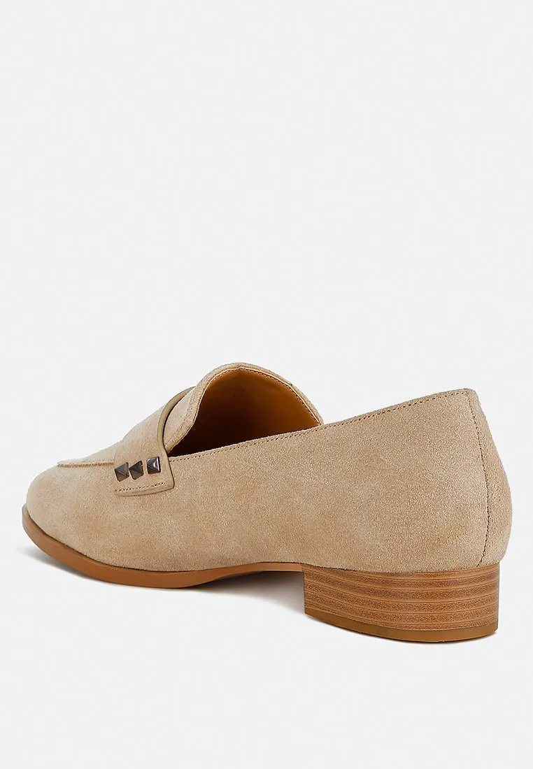 Durance Studded Genuine Suede Loafers