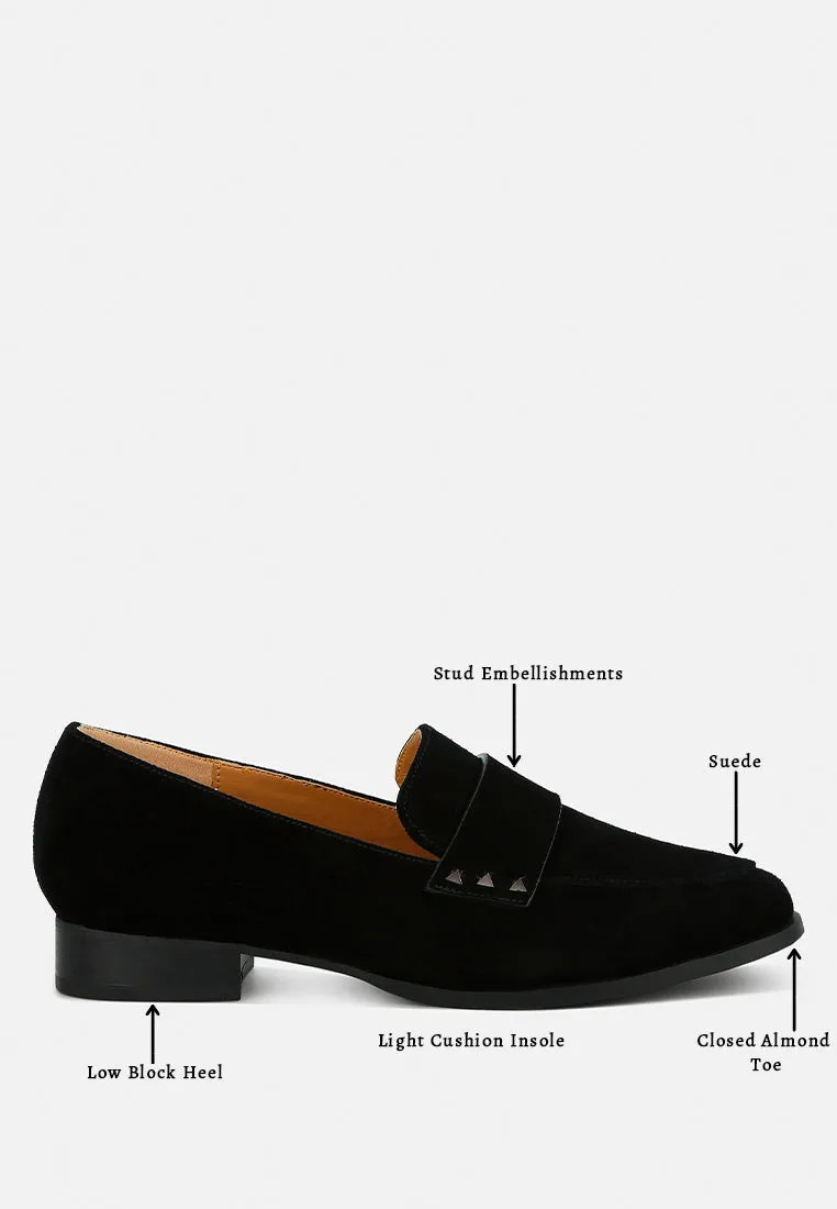 Durance Studded Genuine Suede Loafers