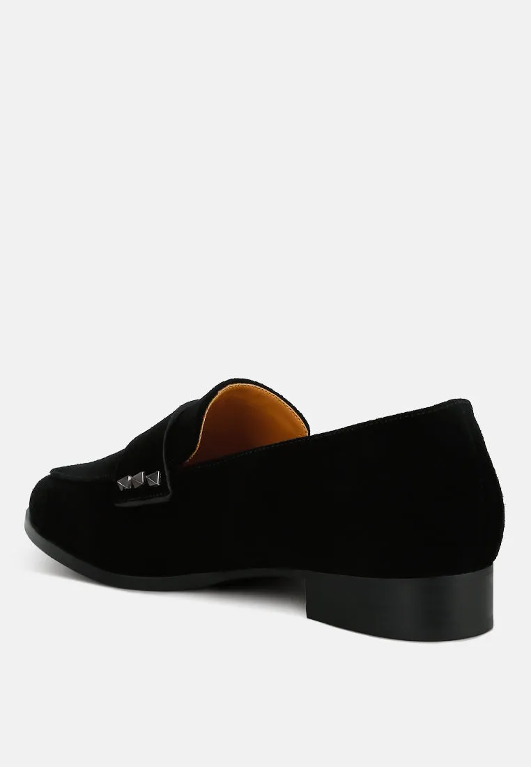 Durance Studded Genuine Suede Loafers