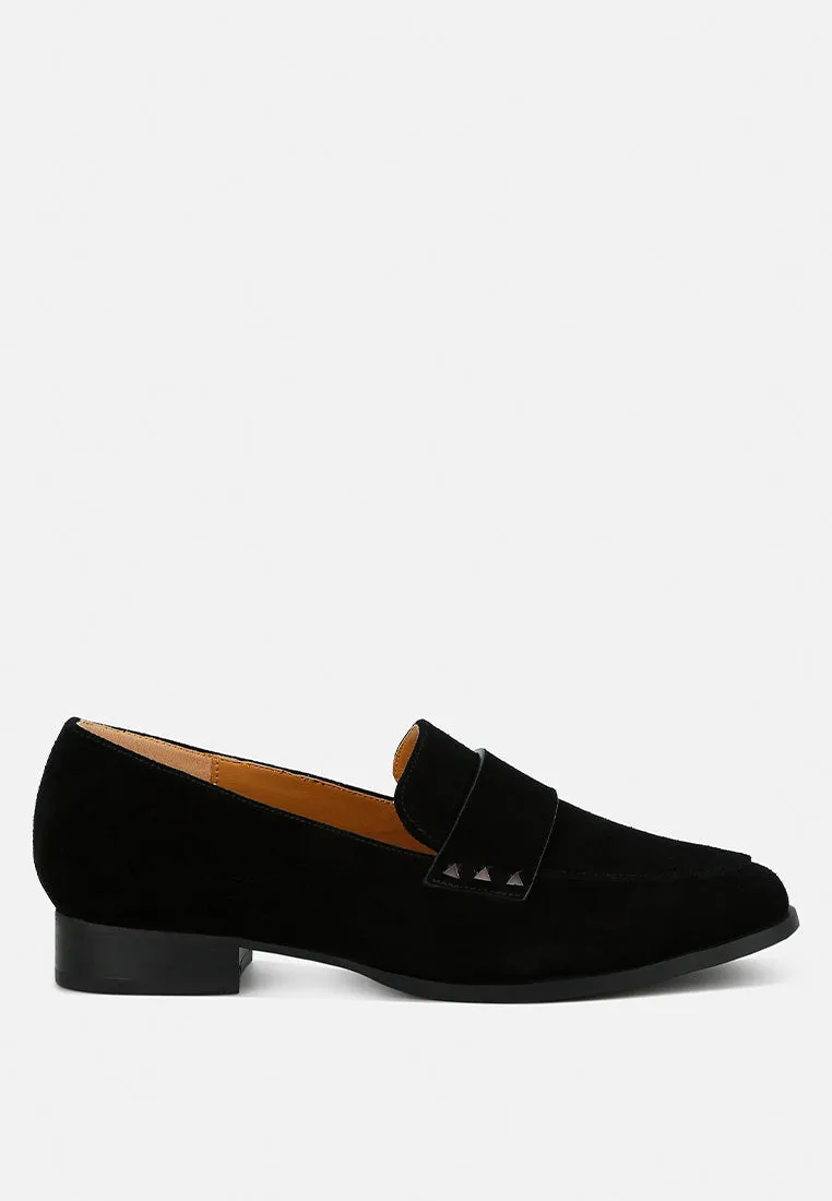 Durance Studded Genuine Suede Loafers