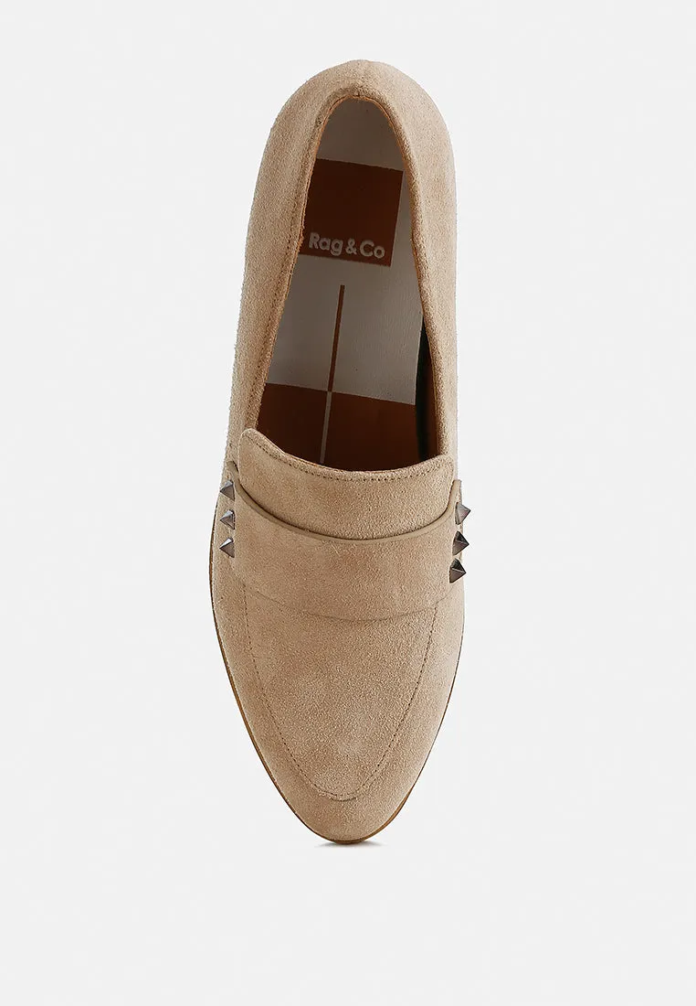Durance Studded Genuine Suede Loafers