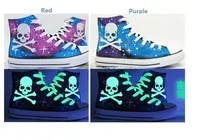 Galaxy Skull High Top Canvas Shoes Luminous Sneaker Sports Skull Shoes