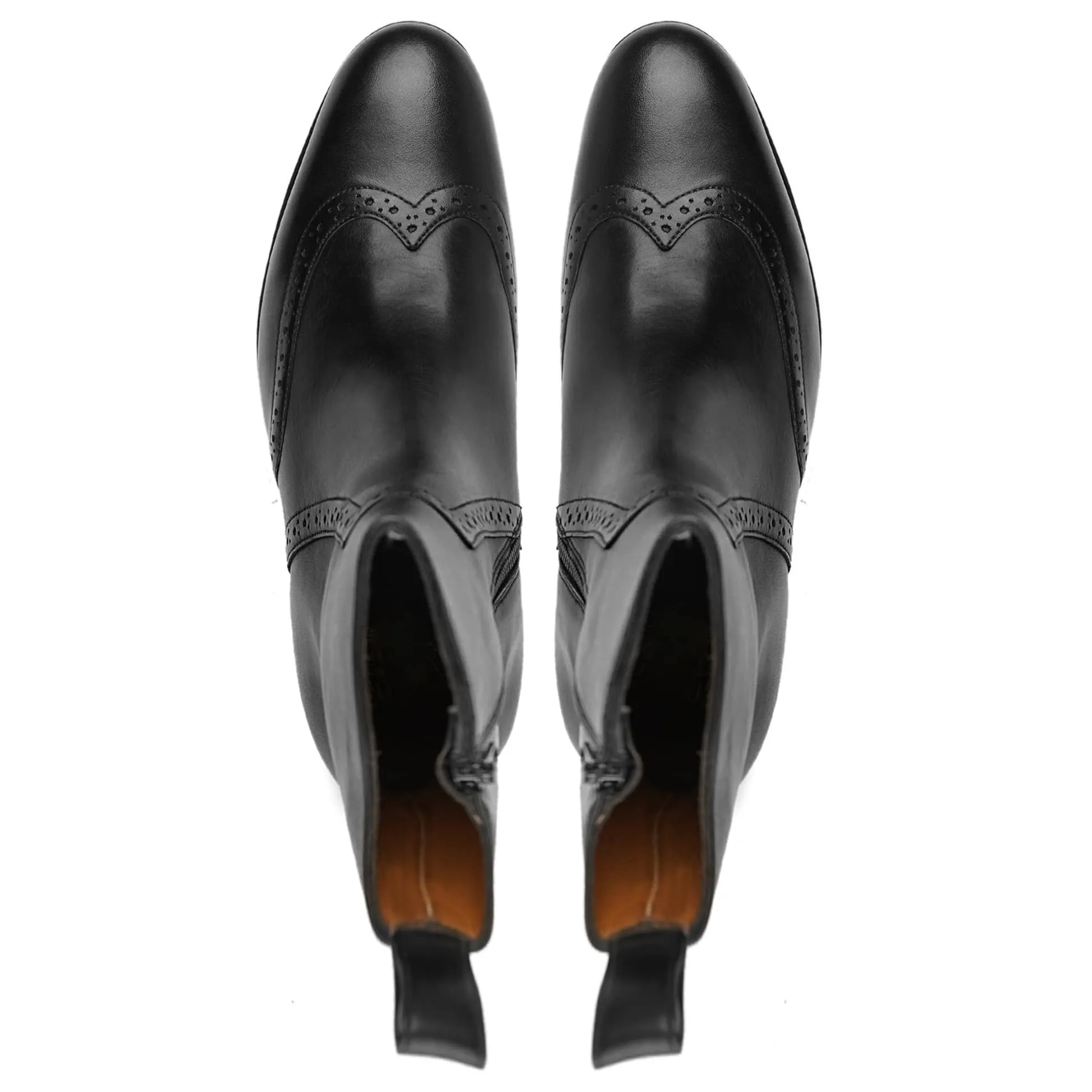 Handmade Customisable Calf Leather Black High Chelsea Boot For Men