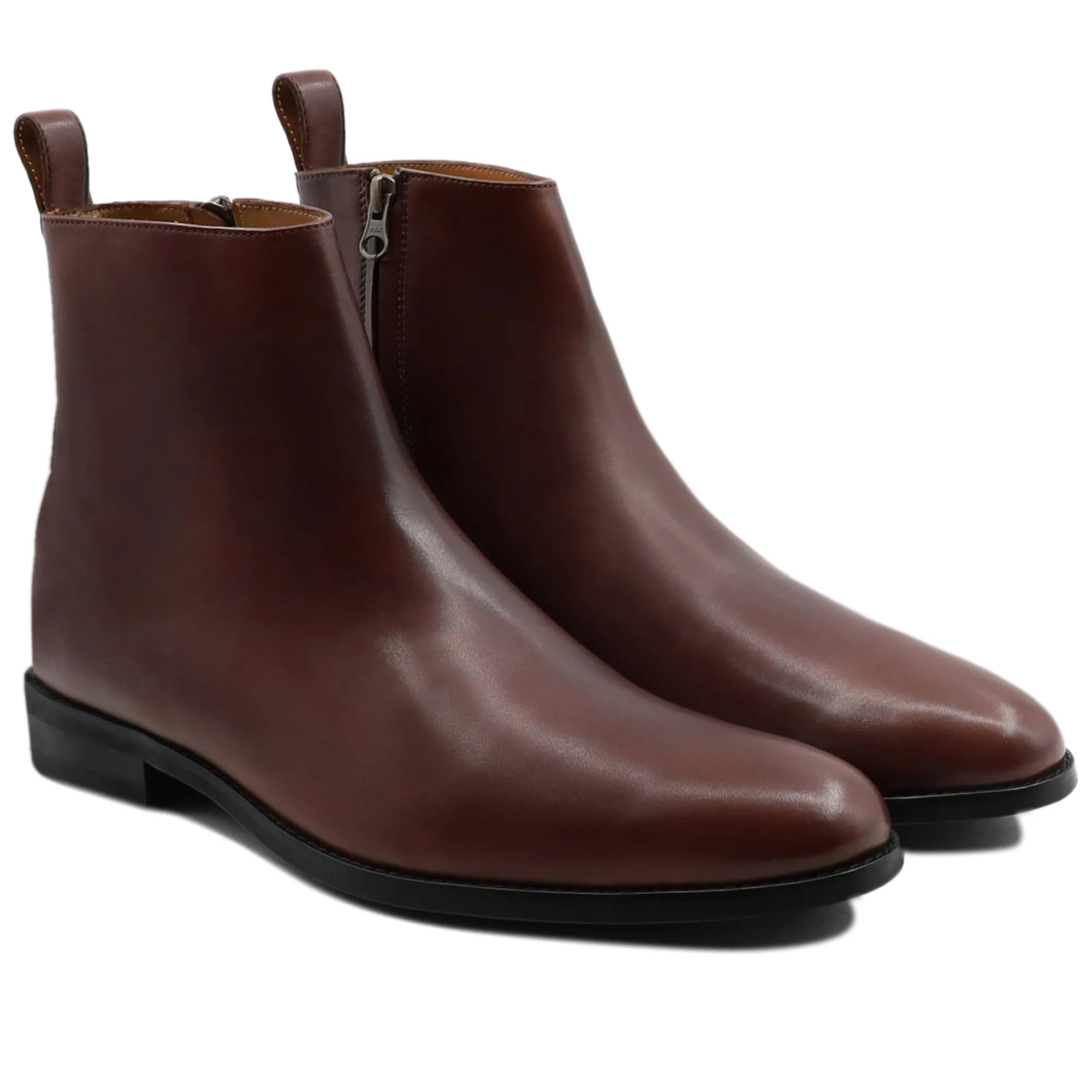 Handmade Customisable Calf Leather Maroon Chelsea Boot For Men