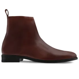 Handmade Customisable Calf Leather Maroon Chelsea Boot For Men