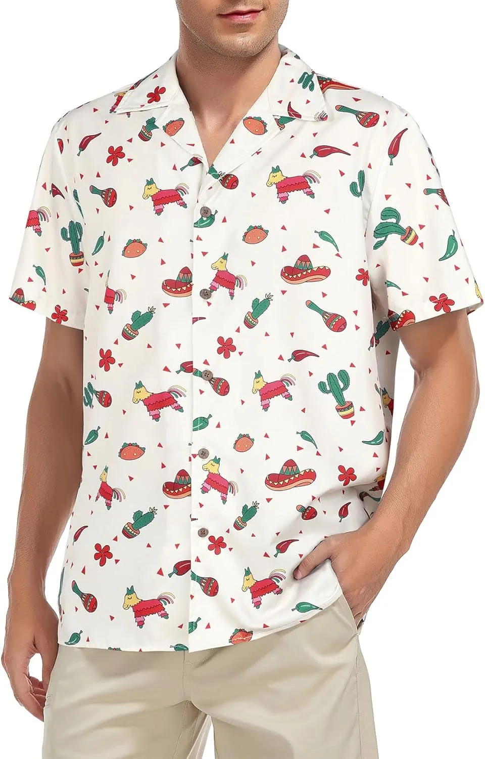 Hawaiian Shirt for Men Button Down Short Sleeve Casual Beach Shirt Summer Wear Stylish Tropical Print Shirts