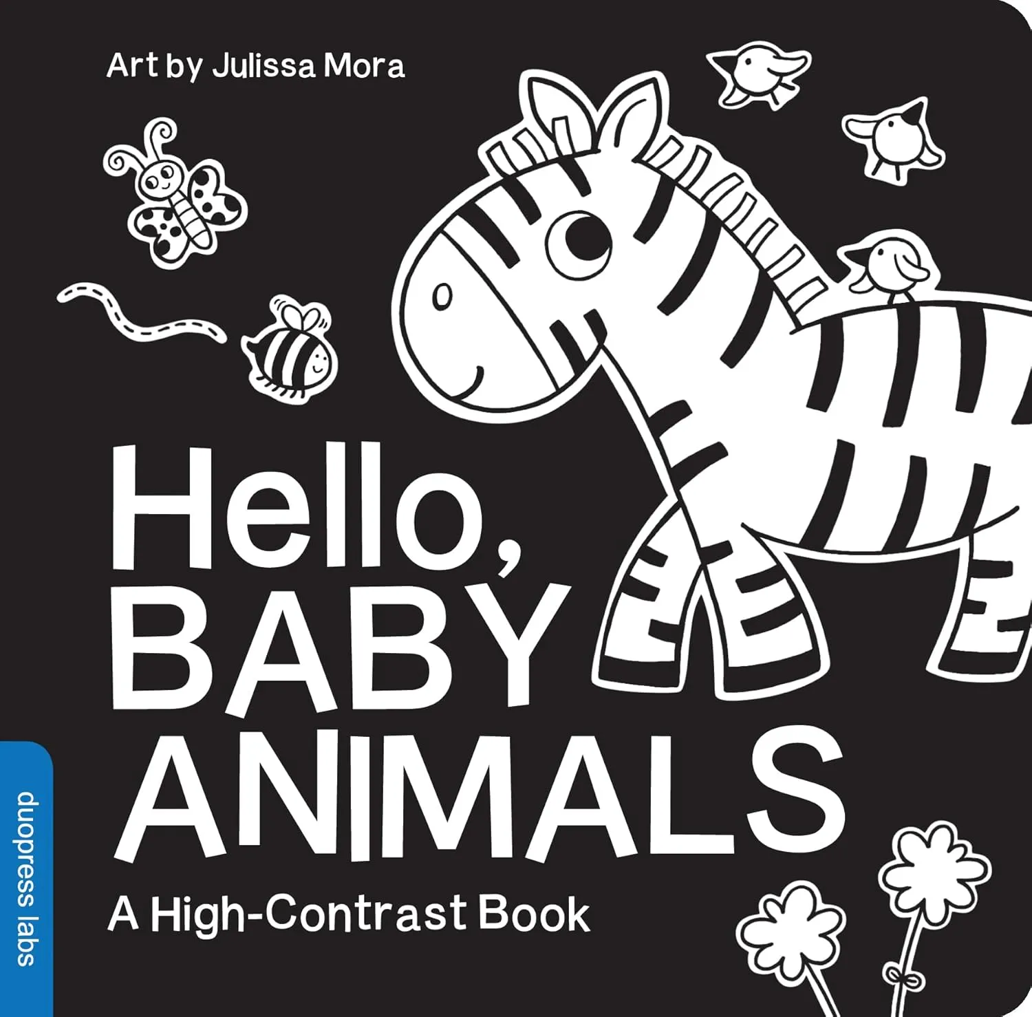 Hello, Baby Animals: A Black-and-White Board Book for Babies That Helps Visual Development (High-Contrast Books) Board book  Illustrated, September 13, 2016
