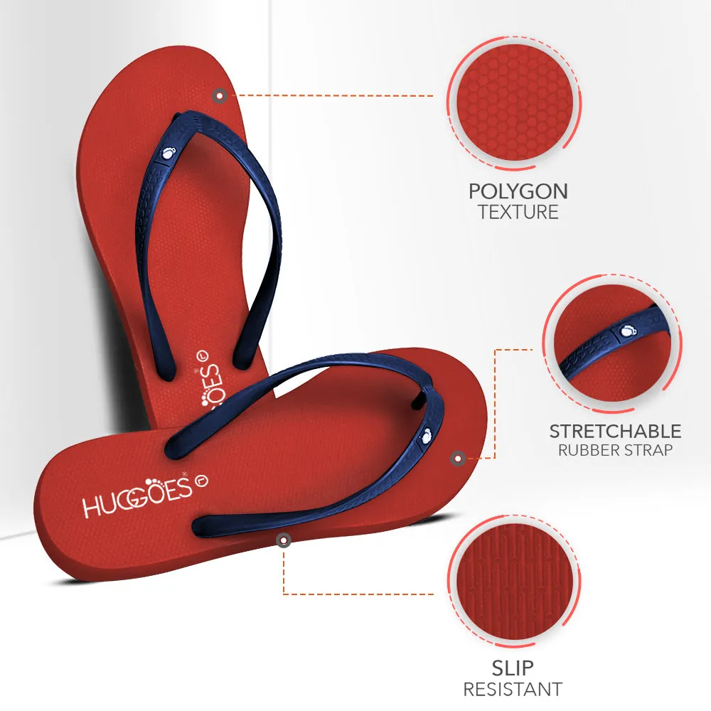 Huggoes by Aerothotic - Crimson Women's Flip Flops Slippers - Original Thailand Imported - (RD1)
