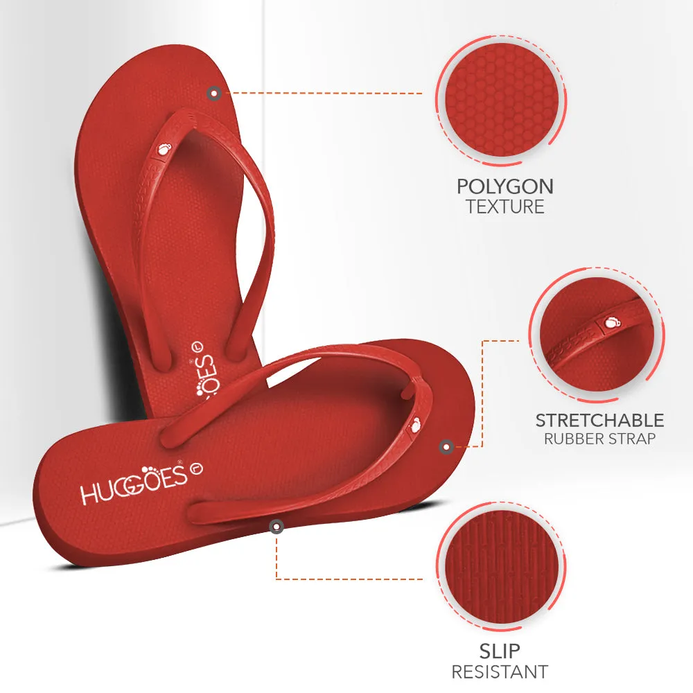 Huggoes by Aerothotic - Crimson Women's Flip Flops Slippers - Original Thailand Imported - (RD1)