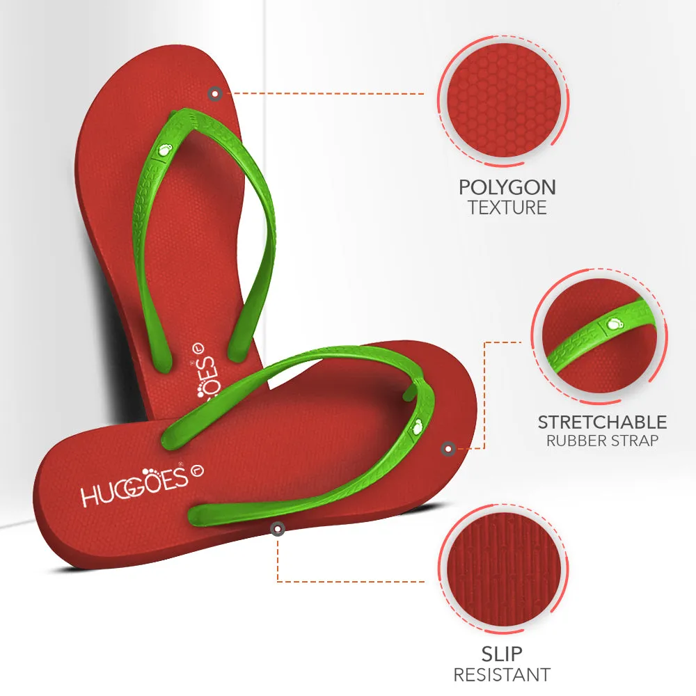 Huggoes by Aerothotic - Crimson Women's Flip Flops Slippers - Original Thailand Imported - (RD1)