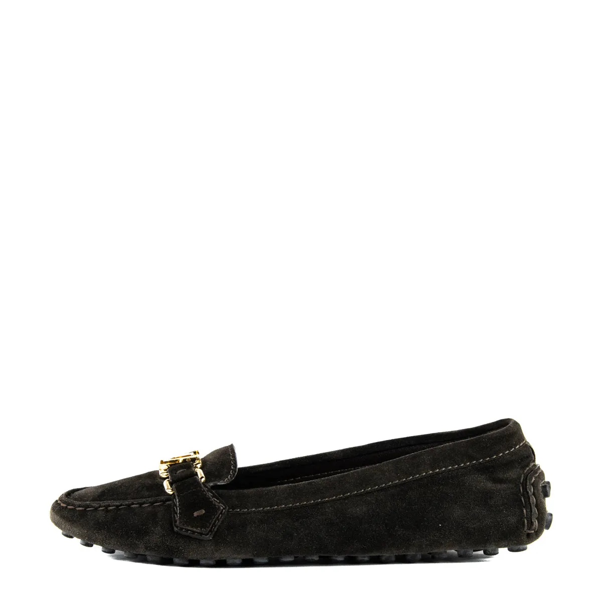 Louis Vuitton Brown Suede Logo Loafers Size US 11 | EU 41