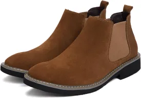 Mens and Womens Height Increasing Chelsea Boots - 2.36 Inches Taller, Suede Leather Slip-On Elevator Ankle Boots, Comfortable Formal and Casual Shoes