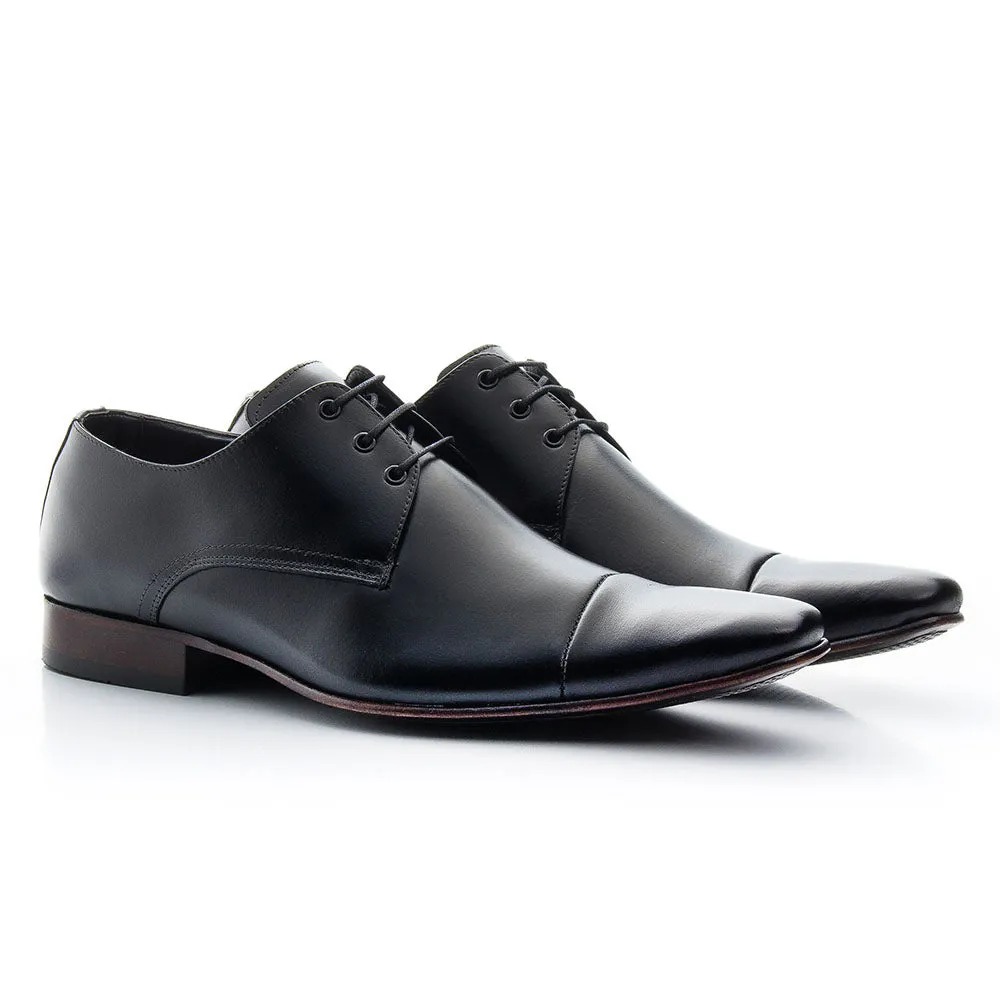 Mens Oxford Leather Classic Lace Up Leather Sole Dress Shoes