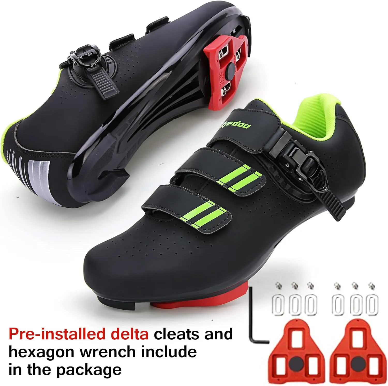 Mens Womens Cycling Shoes Compatible with Pelaton Bike Shoes Road Bike Shoes Riding Bicycle Pre-Installed with Delta Cleats Clip Indoor Outdoor Pedal