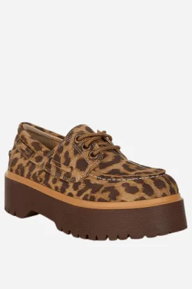 Onglur Leopard Print Suede Oxford Loafers