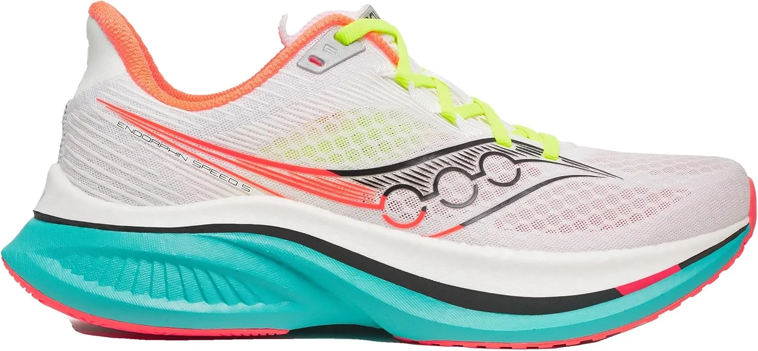 Saucony Men's Endorphin Speed 5 Sneaker, White/Mutant, 11