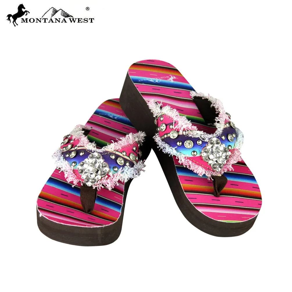 SE36-S002 Montana West Serape Flip-Flops Collection By Size