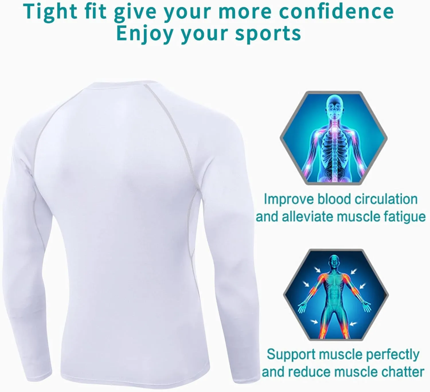 SPVISE 1 or 3 Pack Men's Compression Shirts Long Sleeve Workout Gym T-Shirt Running Top Cool Dry Sports Baselayer Undershirts